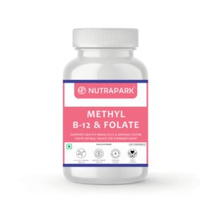 Nutrapark Methyl B12 & Folate | Vitamin B12, Vitamin B6 and Folate for Nerves, Brain Health and Energy l 100 Chewables